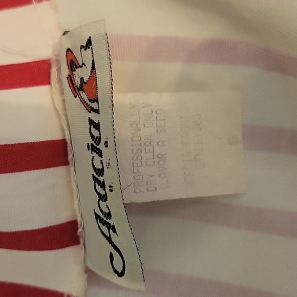 VTG ACACIA Candy Stripe Double Breasted Sleeveless Doll Top - Picture 8 of 12